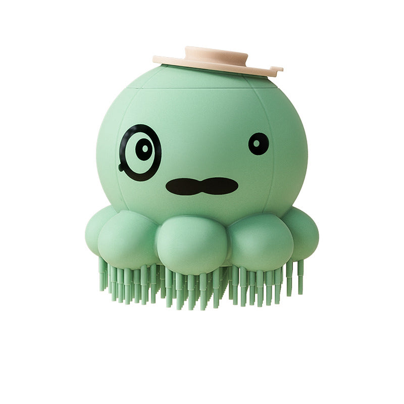 Silicone Pet Bath Massage Comb With Body Wash Dispenser