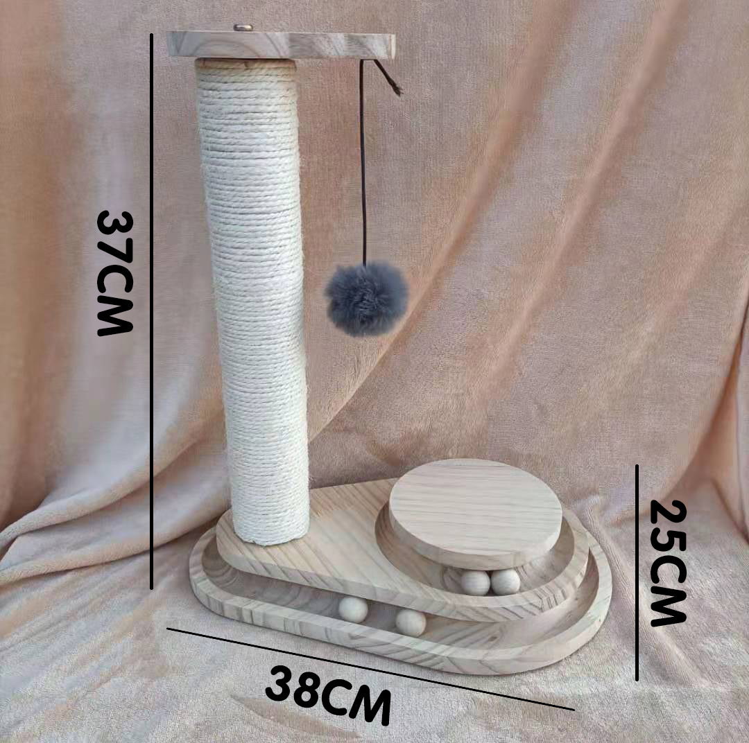 Solid Wood Pet Turntable Interactive Stick And Chew Toy