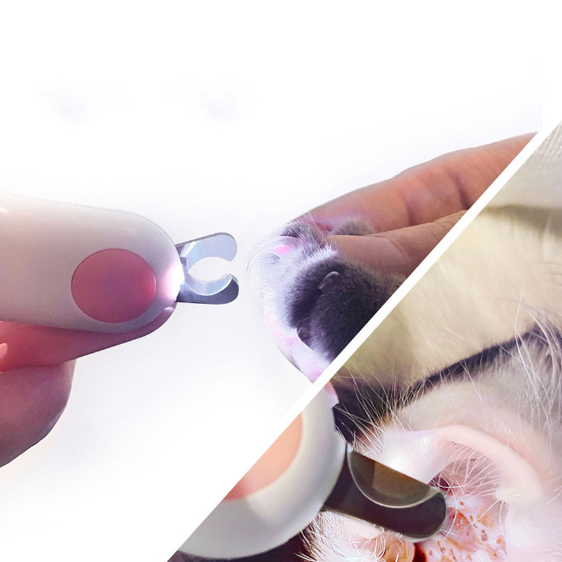 LED Light Pet Mini Nail Trimmer ABS Grooming Tool