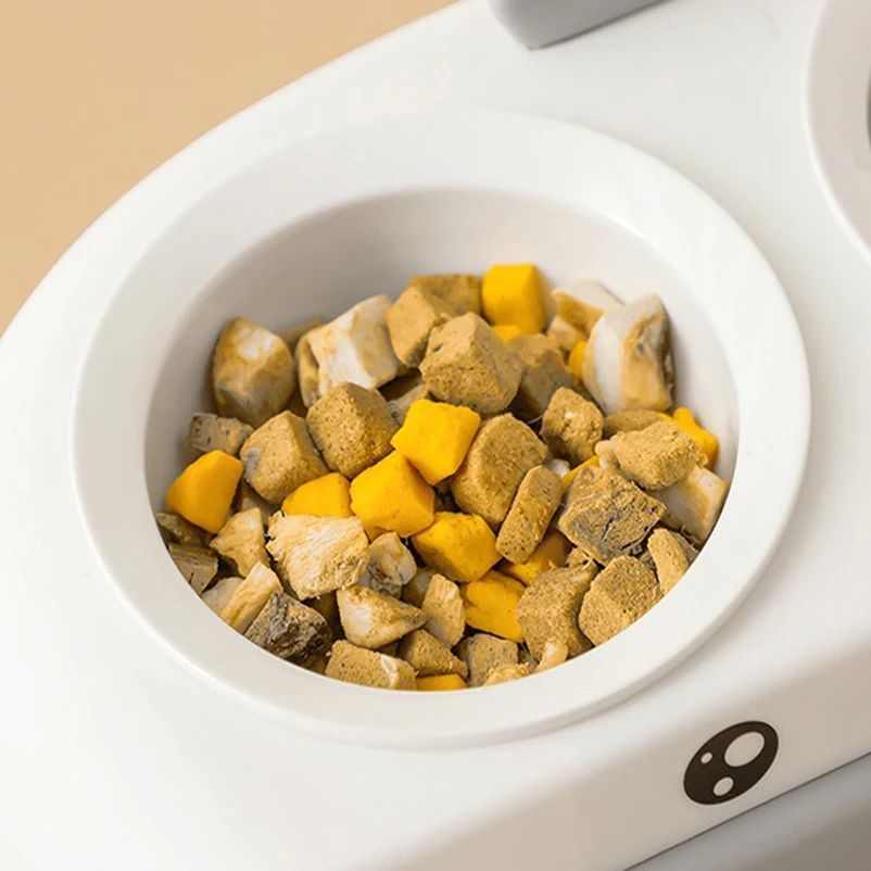 Duck Design Double Bowl Pet Feeding Tray Food Water Dish