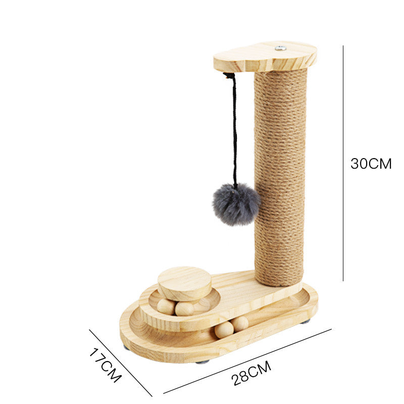 Solid Wood Pet Turntable Interactive Stick And Chew Toy