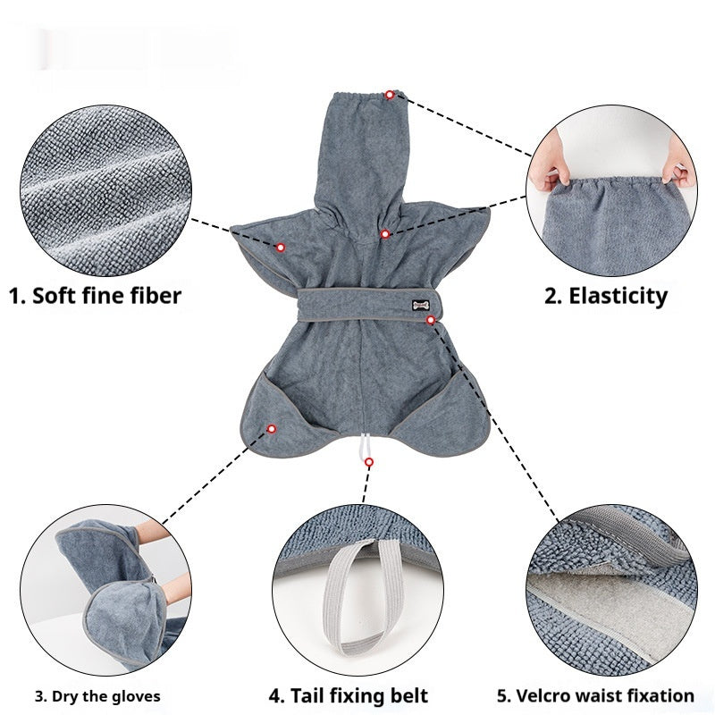 Strong Absorbent Cotton Pet Bath Towel Quick Dry