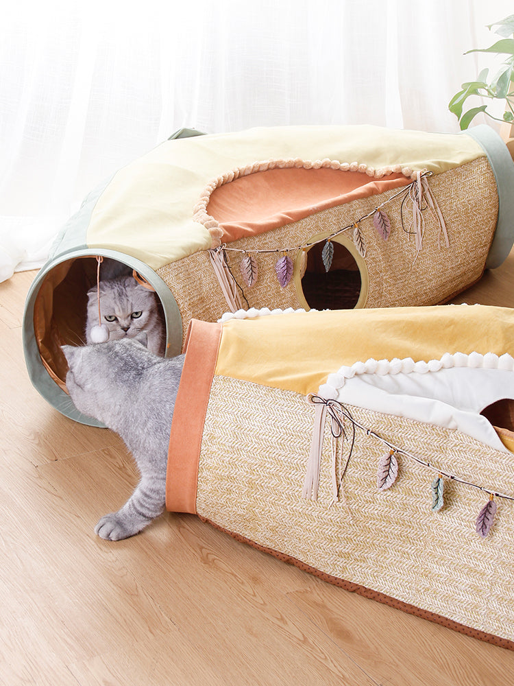 Totoro Style Pet Tunnel Roll And Play Toy