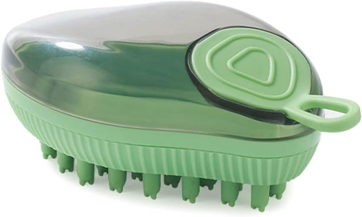 Silicone Pet Bath Brush With Shampoo Dispenser Grooming Tool