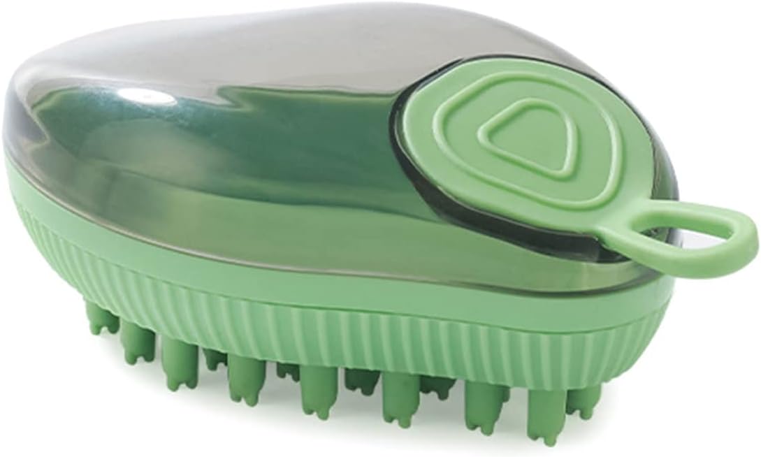 Silicone Pet Bath Brush With Shampoo Dispenser Grooming Tool