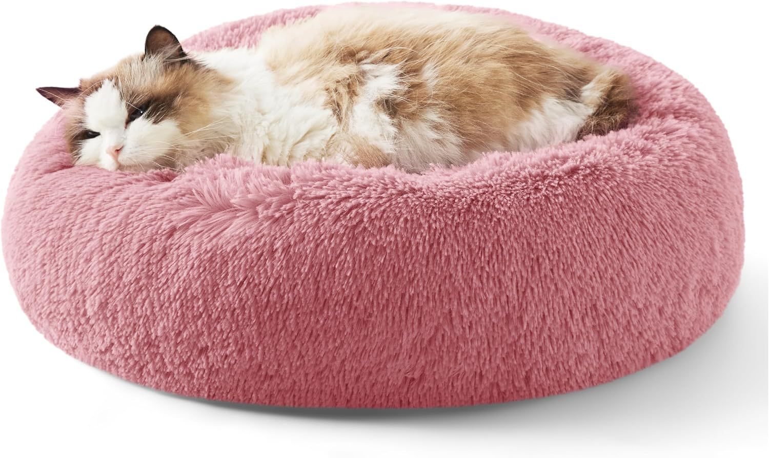 Pet Non-Slip Round Fluffy Plush Indoor Bed