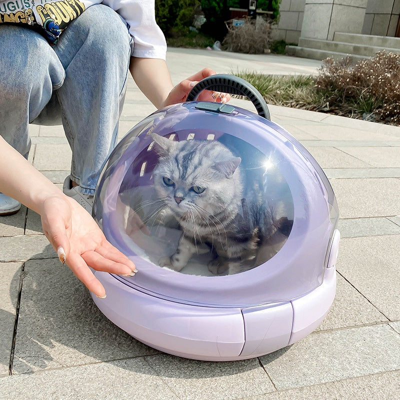 Pet Space Capsule Carrier With Panoramic View And Cushion