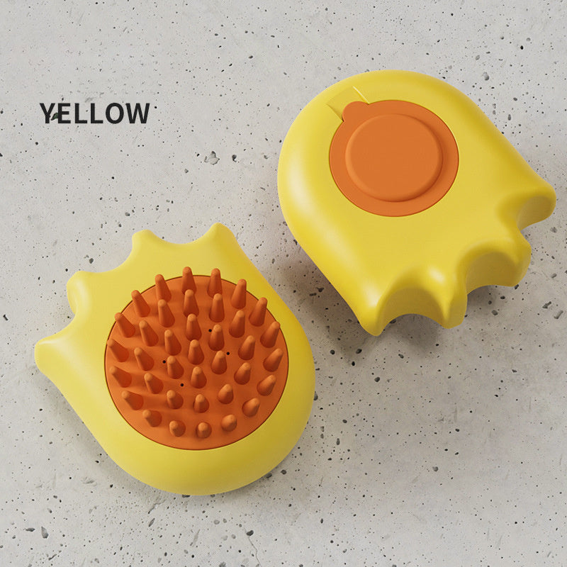 Pet Bath Massage Brush Shampoo Dispensing Cleaning Comb