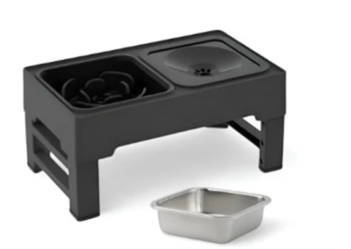 Adjustable Height Double Bowl Stainless Pet Feeding Stand