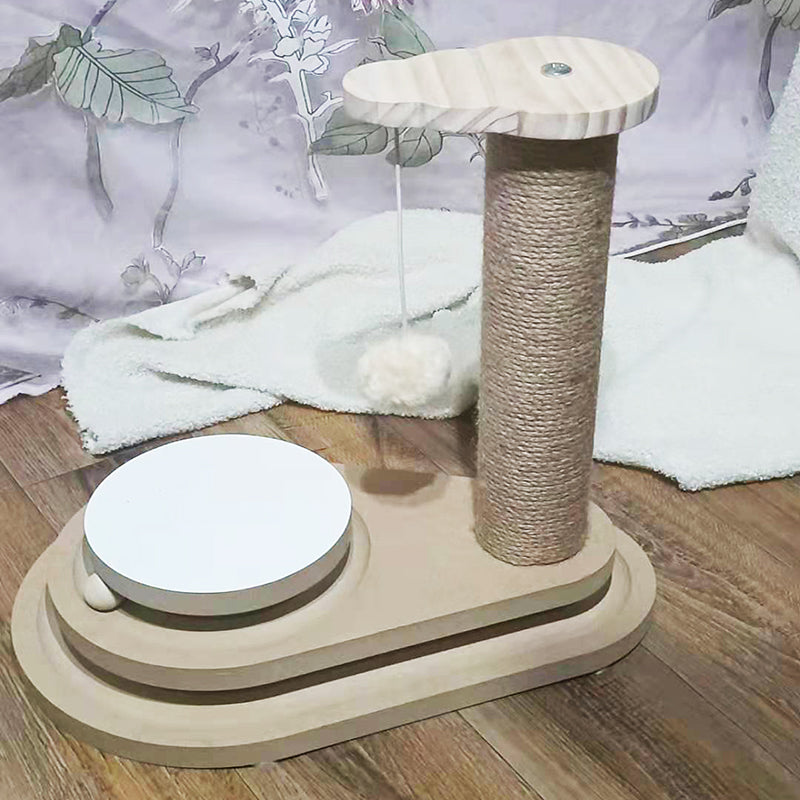 Solid Wood Pet Turntable Interactive Stick And Chew Toy