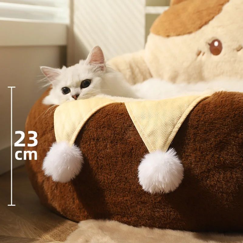 Pet Sofa Bed Round Warm Sleep Cushion Nest