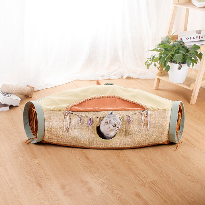 Totoro Style Pet Tunnel Roll And Play Toy