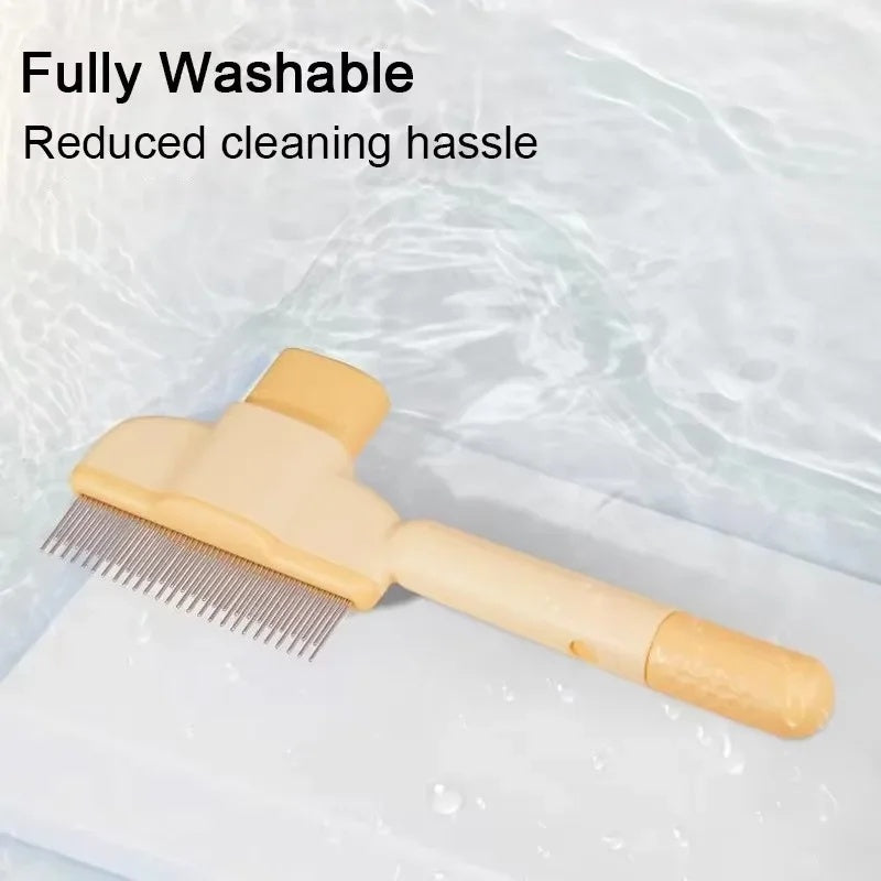 Pet Grooming Brush One Click Hair Removal Gentle Skin Care Pet Brush
