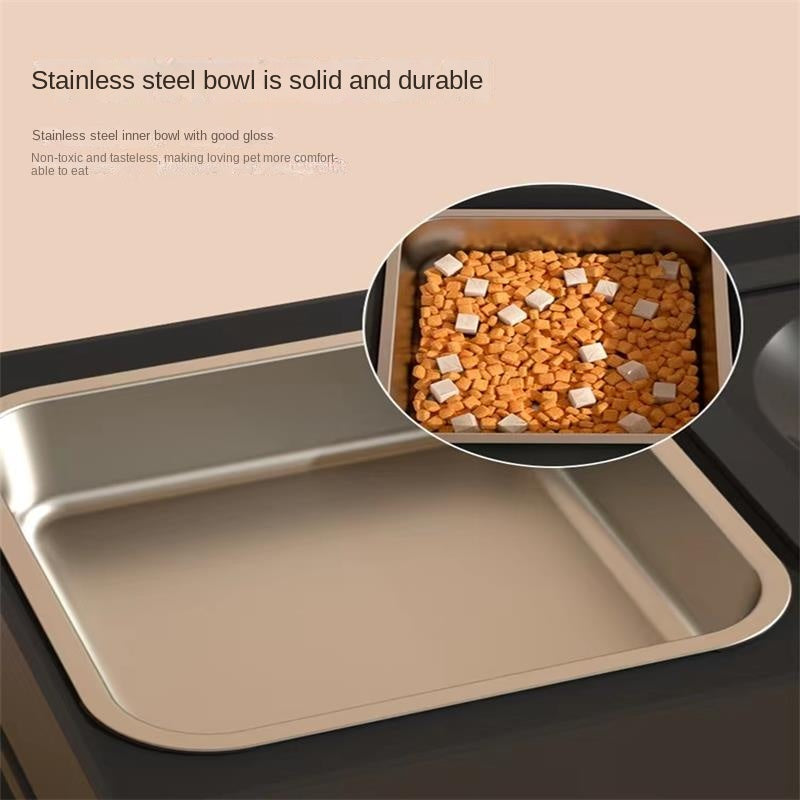 Adjustable Height Double Bowl Stainless Pet Feeding Stand