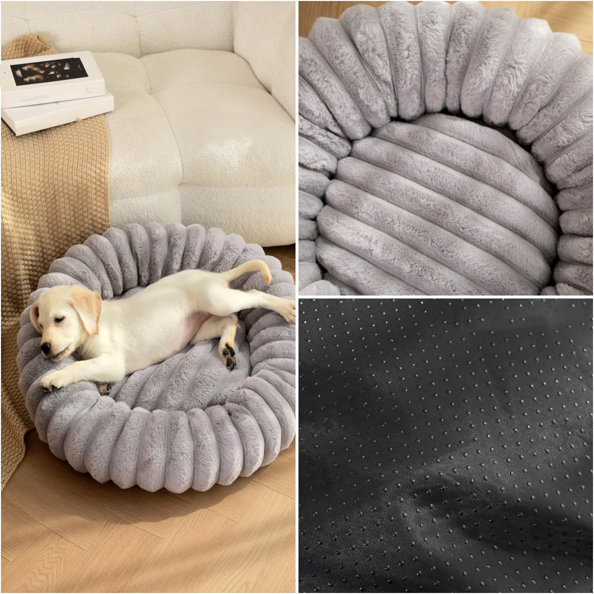 Pet Heavyweight Plush Round Warm Winter Nest Bed