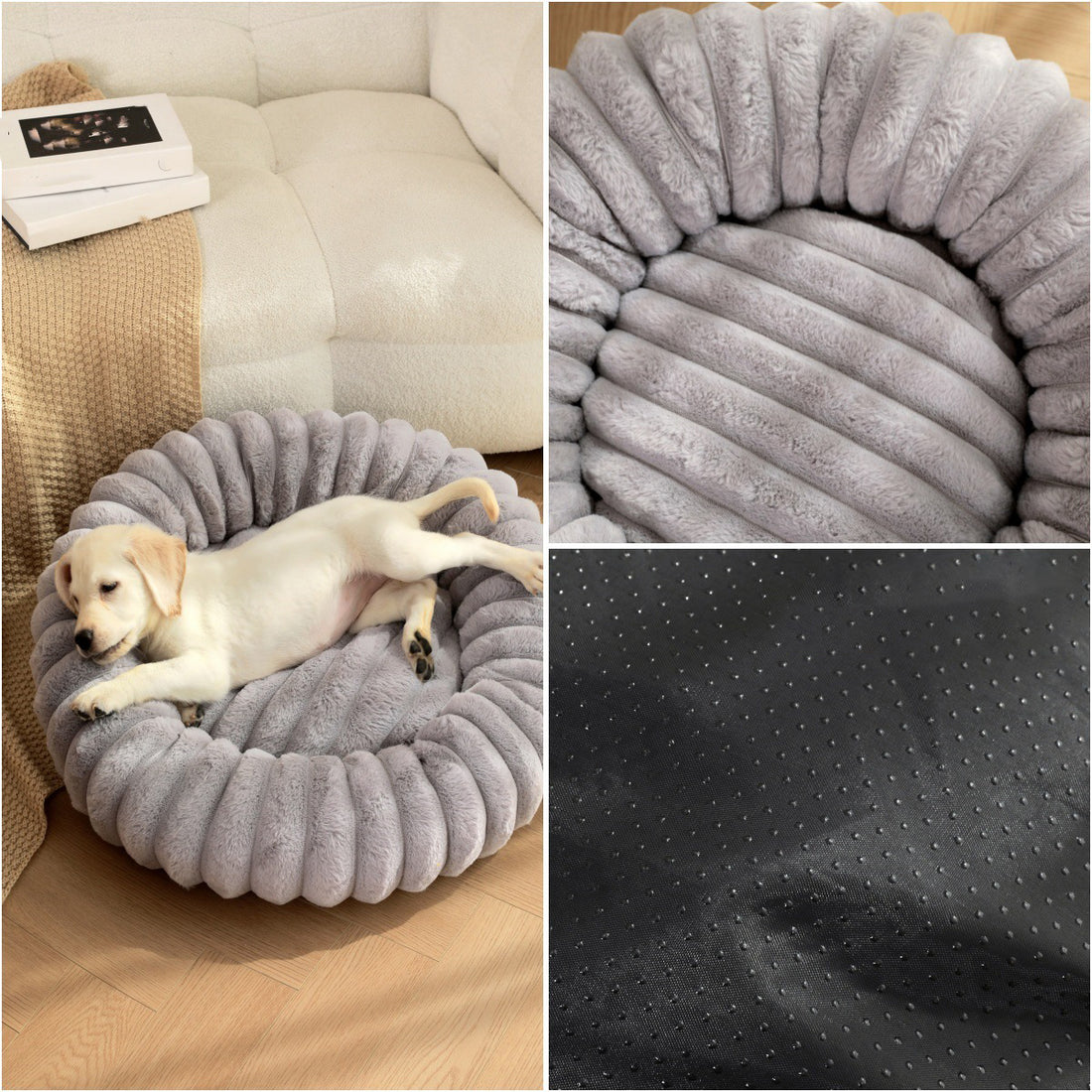 Pet Heavyweight Plush Round Warm Winter Nest Bed