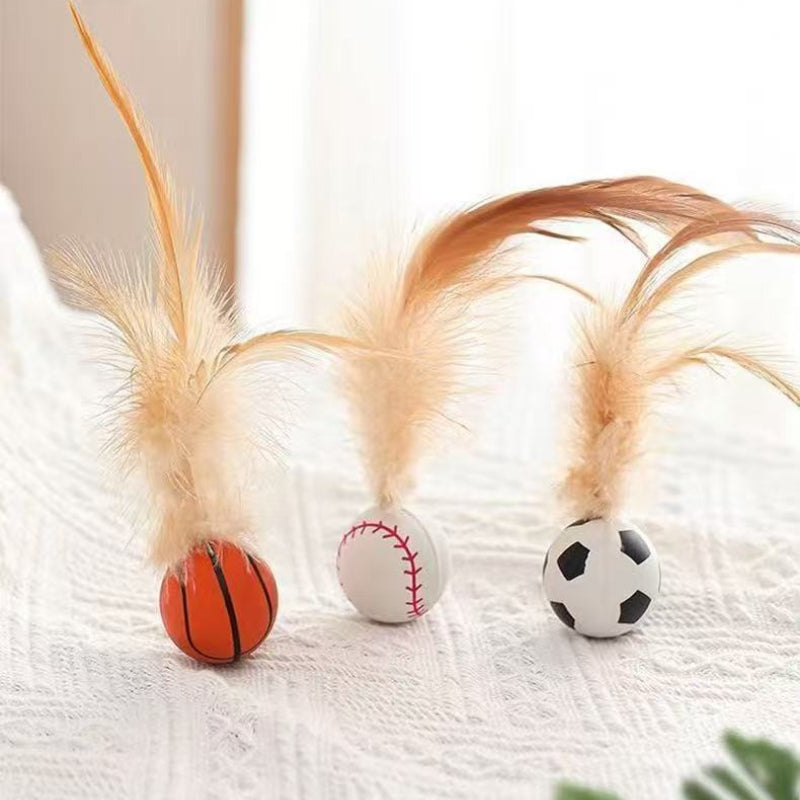 Feather Ball Pet Interactive Self Entertainment Toy