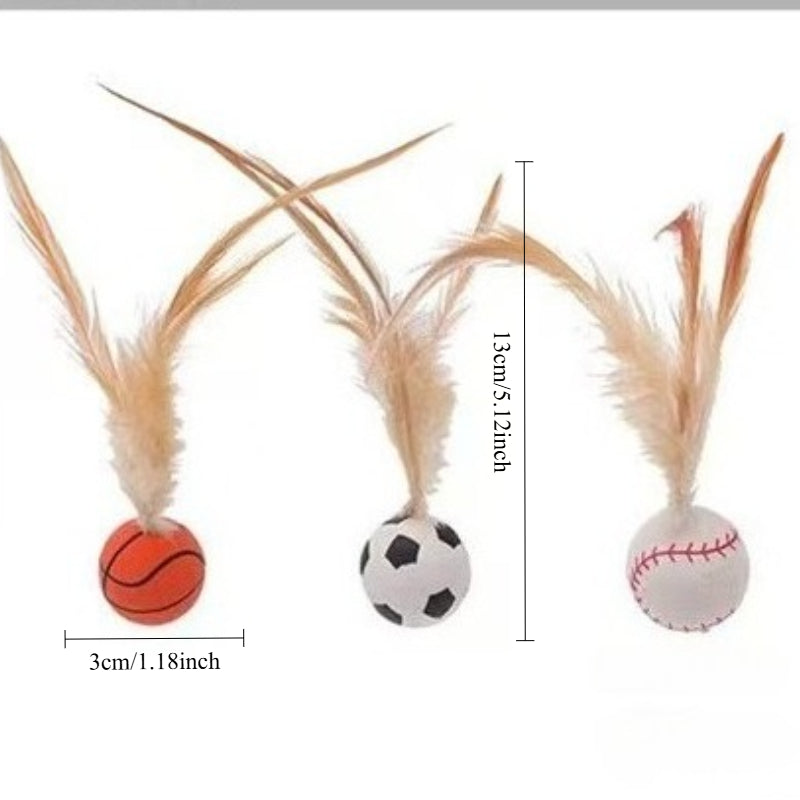 Feather Ball Pet Interactive Self Entertainment Toy
