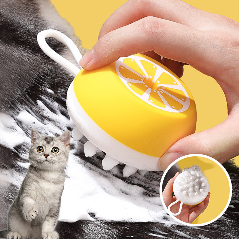 2 In 1 Pet Bath Massage Comb Silicone Grooming Tool