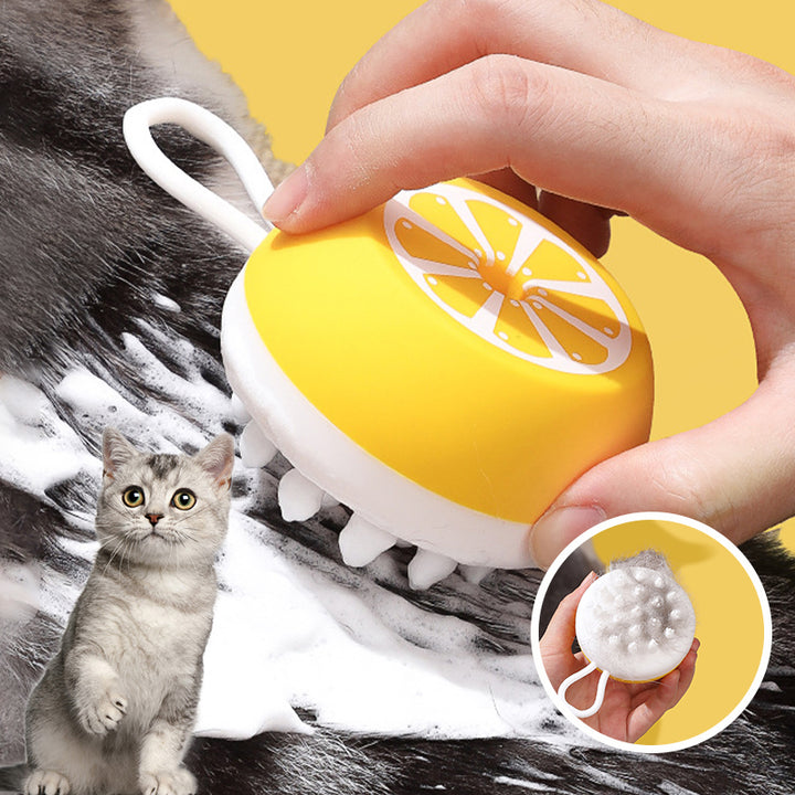 2 In 1 Pet Bath Massage Comb Silicone Grooming Tool