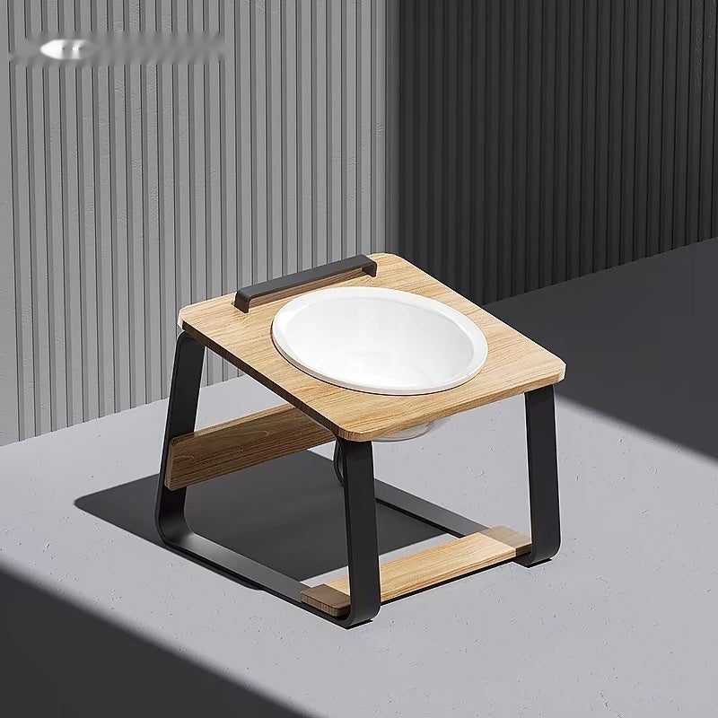 Pet Ceramic Double Bowl Feeding Stand Cervical Spine Support