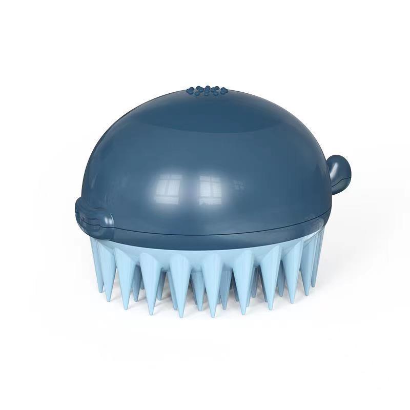 Refillable Pet Puffer Bath Brush With Gel Dispenser