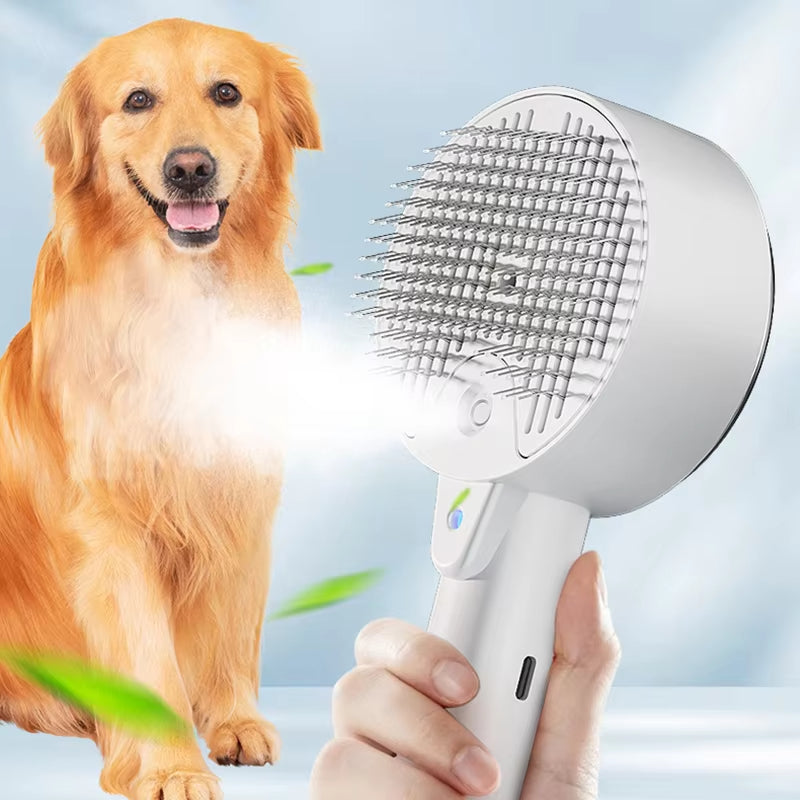 3 In 1 Electric Pet Steam Grooming Massage Brush