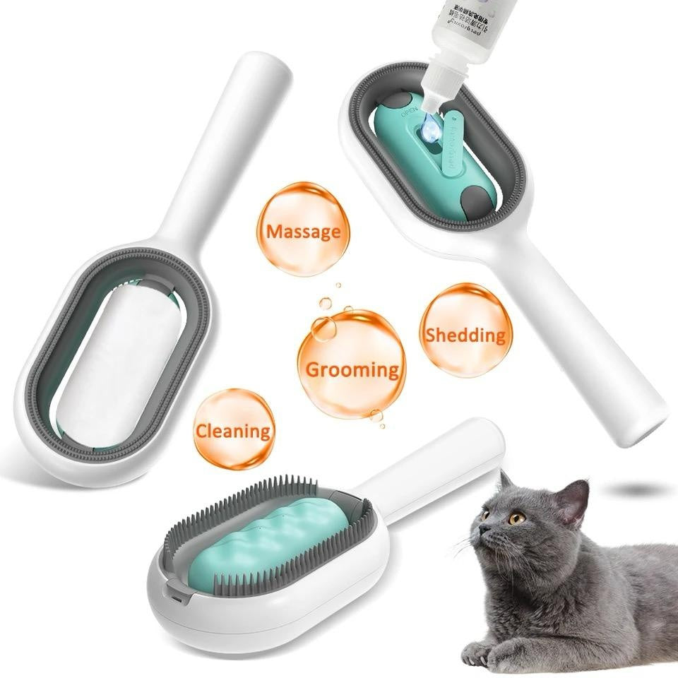 Pet Grooming Brush Dematting Comb With Hair Collection Tank
