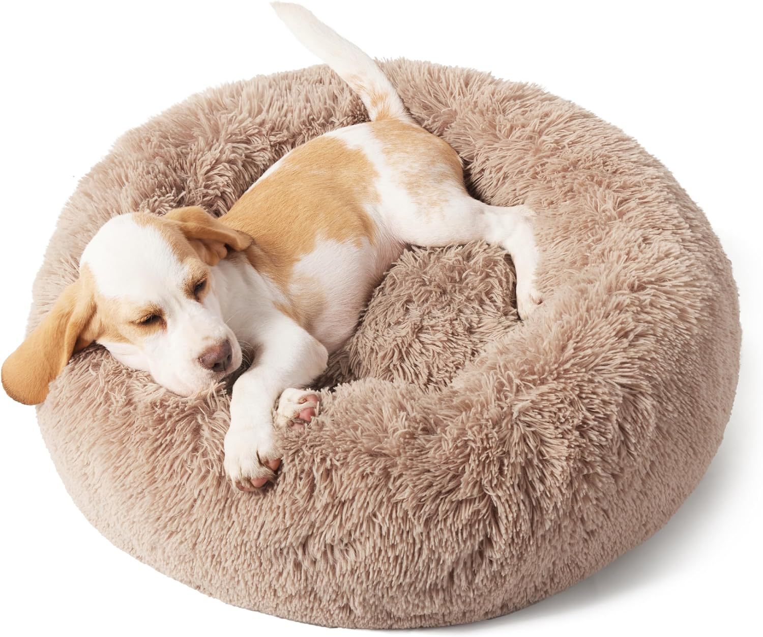 Pet Non-Slip Round Fluffy Plush Indoor Bed