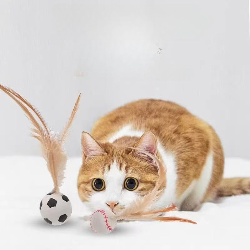 Feather Ball Pet Interactive Self Entertainment Toy