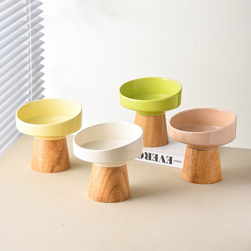 Elevated Ceramic Pet Food Water Bowl Feeding Dish