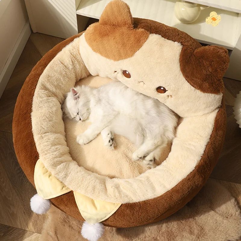 Pet Sofa Bed Round Warm Sleep Cushion Nest