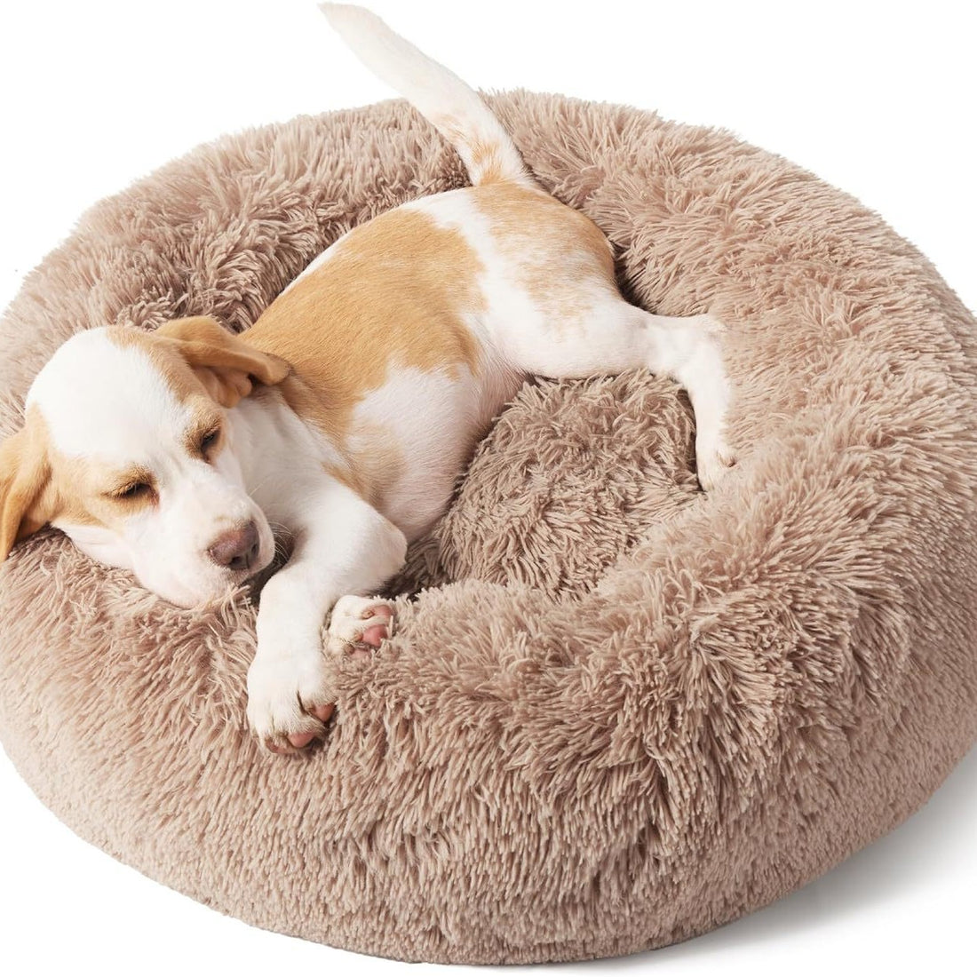 Pet Non-Slip Round Fluffy Plush Indoor Bed
