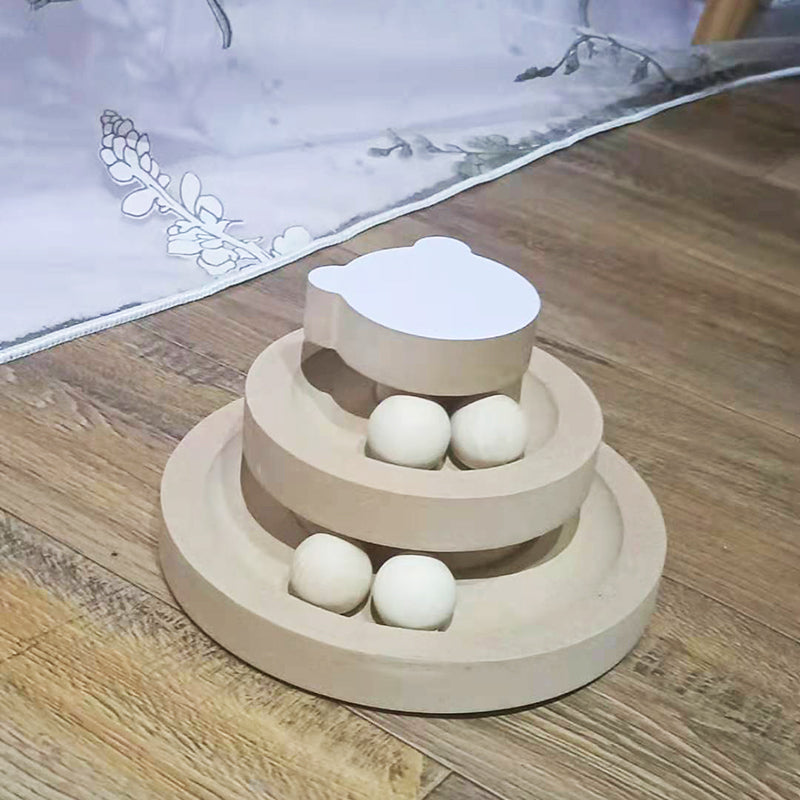Solid Wood Pet Turntable Interactive Stick And Chew Toy