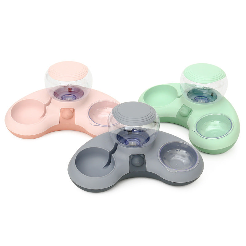 Crescent Automatic Pet Water And Feeding Double Bowl