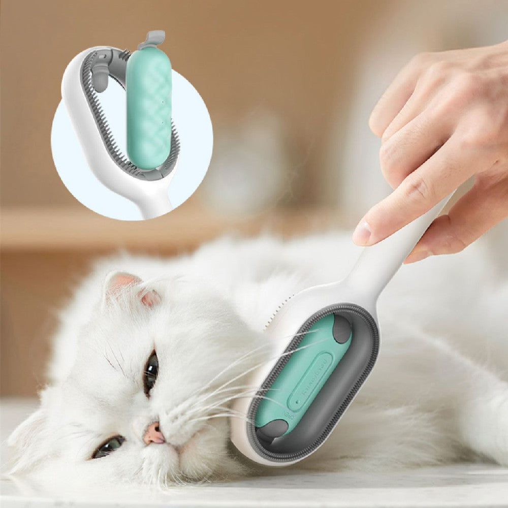 Pet Grooming Brush Dematting Comb With Hair Collection Tank