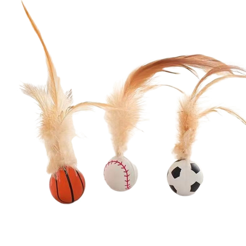 Feather Ball Pet Interactive Self Entertainment Toy
