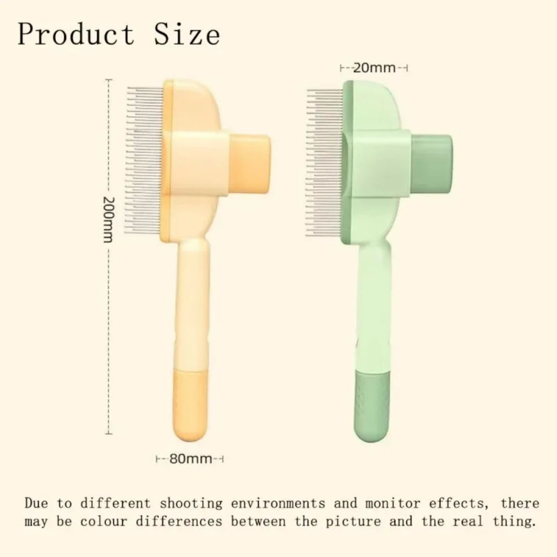 Pet Grooming Brush One Click Hair Removal Gentle Skin Care Pet Brush