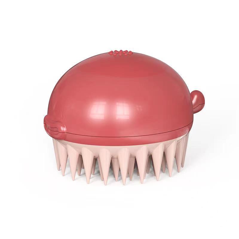 Refillable Pet Puffer Bath Brush With Gel Dispenser